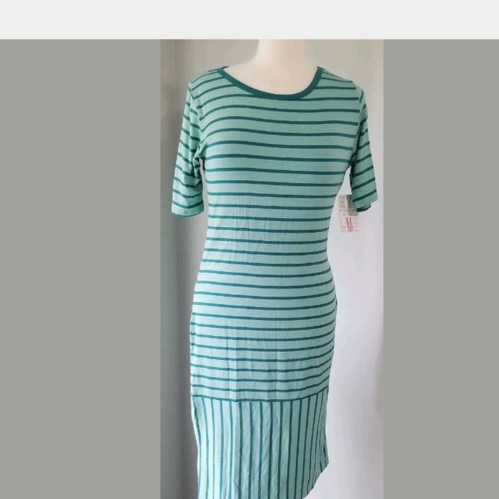 LulaRoe Julia Dress Teal Short Sleeve Medium New